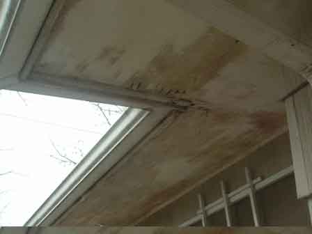 Water Damaged Soffit Indicative Of Roof Leak